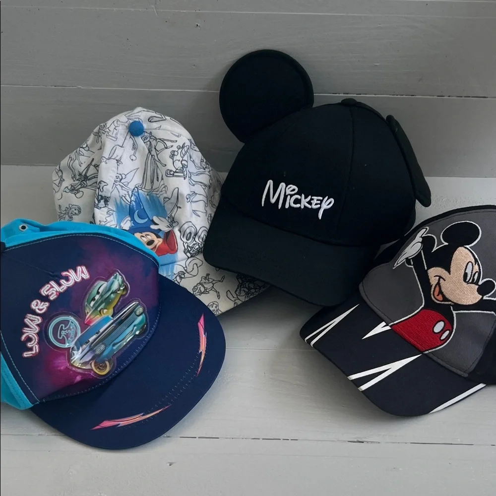 Disney Hats Kids Pack of 4 Vacation 4 Kids Hats as Pictured
